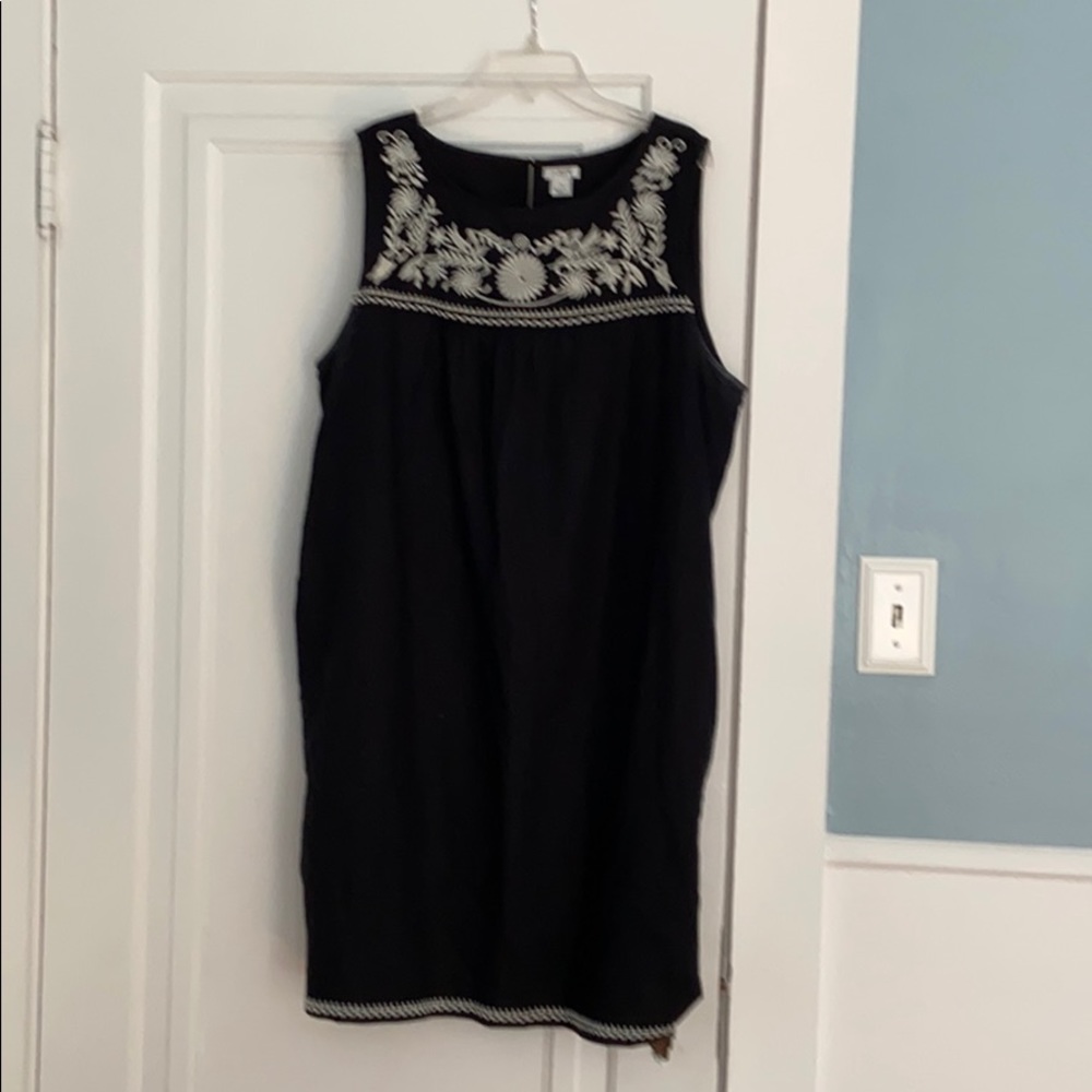 EUC JCrew dress . Worn once black and cream